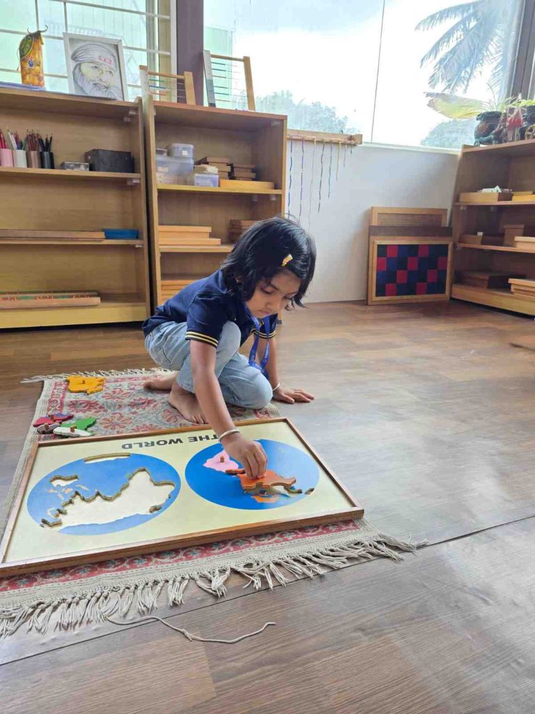Toddler Montessori practical life activities at Eduland Montessori in Banashankari, Bangalore