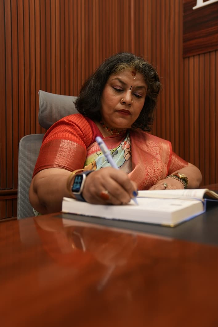 Mrs. Vijayaashree, Founder and Director of Eduland Montessori in Banashankari, Bangalore, sharing the Montessori philosophy rooted in respect for the child
